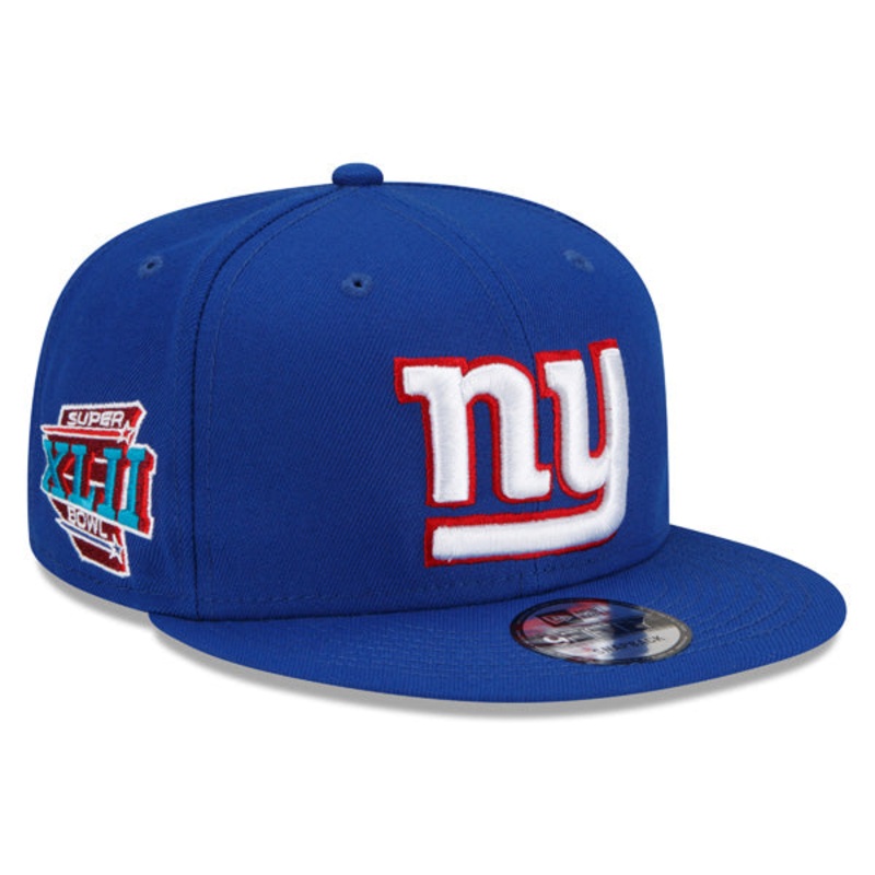New York Giants Exclusive New Era Super Bowl XLll (42) PATCH-UP Snapback Hat – Royal