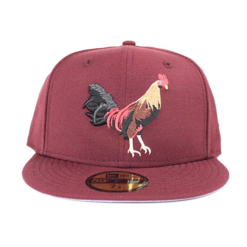 ROOSTER New Era 59Fifty Fitted Hat (Maroon Gray Under Brim) 7