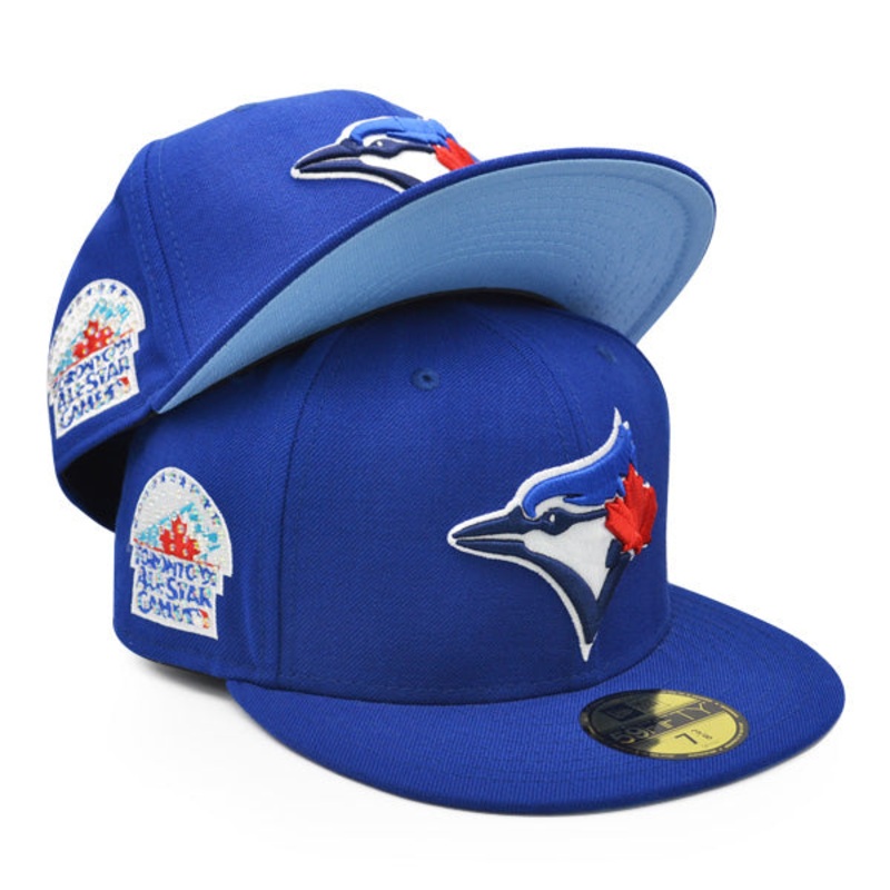 Toronto Blue Jays EXCLUSIVE CRYSTAL 1991 All-Star Game Side Patch New Era 59FIFTY Fitted Hat  Royal /Icy Blue Bottom 8 1/8