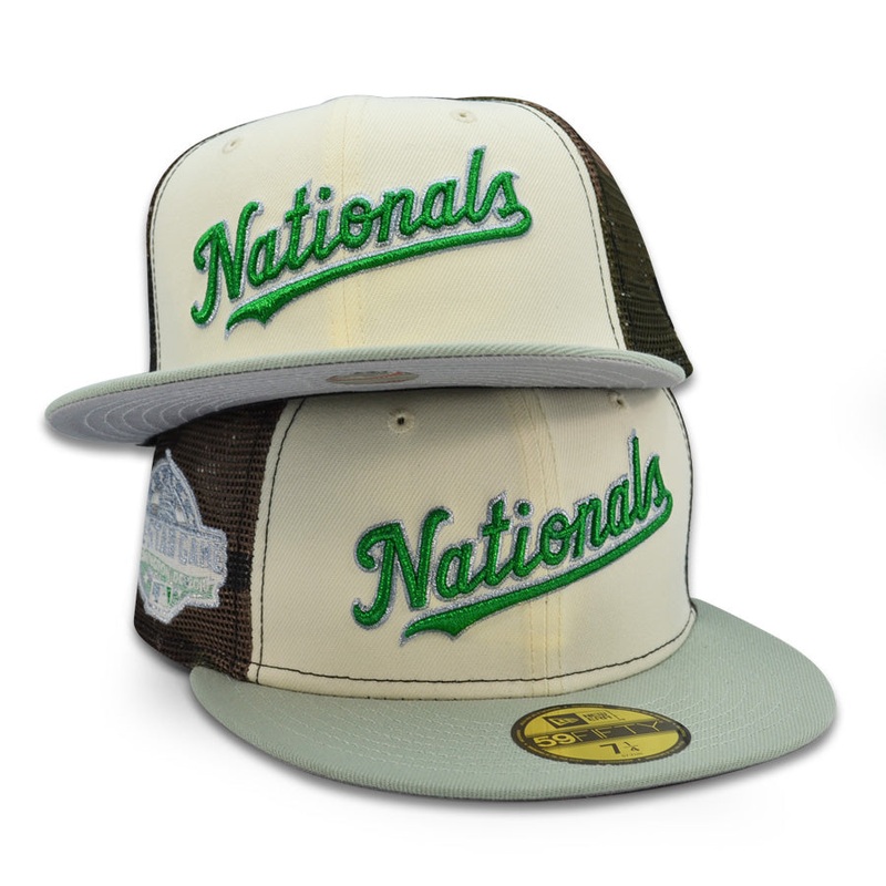 Washington Nationals “NATS FOREST” Trucker Exclusive New Era 59Fifty Fitted Hat – Chrome/Everest Green 6 7/8