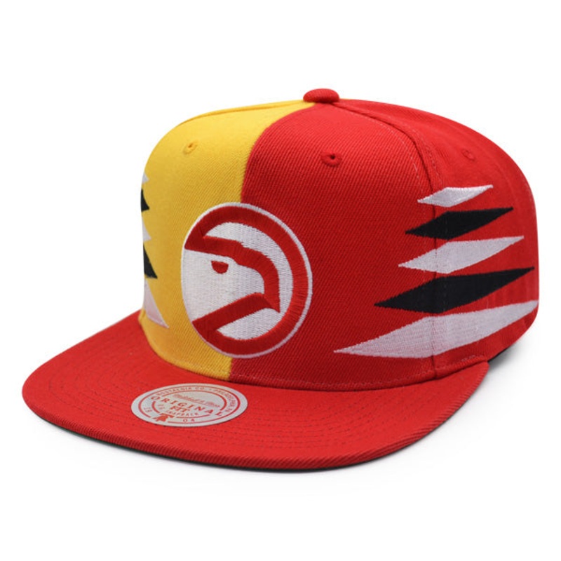 Atlanta Hawks Mitchell & Ness DIAMOND CUT Snapback HWC Hat – Red/Yellow