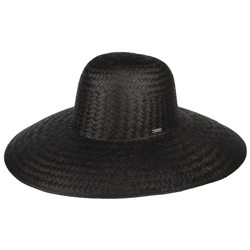 Brixton Hats Janae Wide Brim Straw Sun Hat – Black X-Small/Small