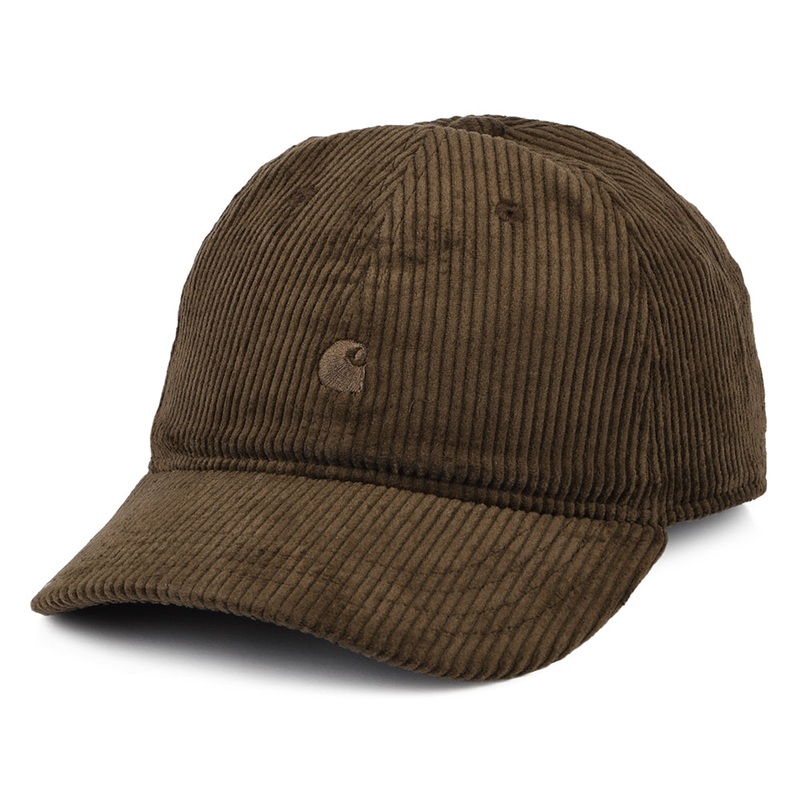 Carhartt WIP Hats Harlem Corduroy Baseball Cap – Deep Brown Adjustable