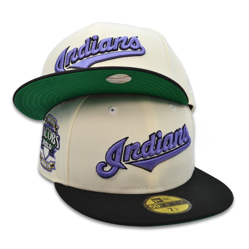 Cleveland Indians JACOBS FIELD 1994 Exclusive New Era 59Fifty Fitted Hat – Chrome/Black 6 7/8