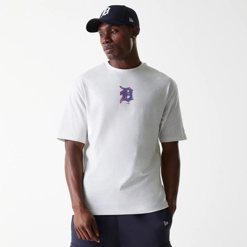 Detroit Tigers MLB World Series Pastel Grey Oversized T-Shirt XS