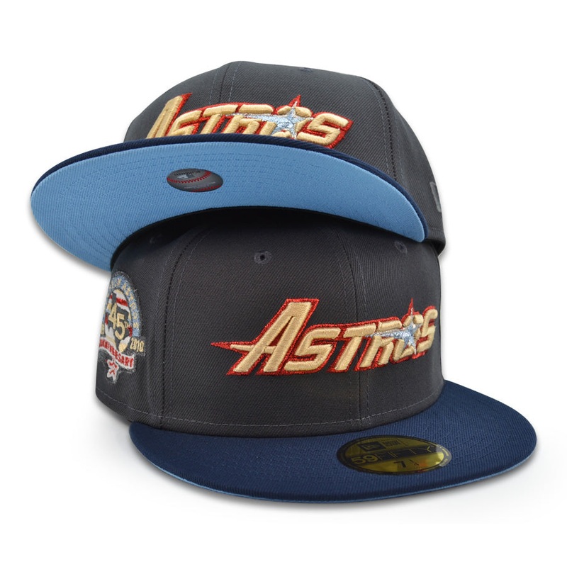 Houston Astros “BITTSM” Exclusive New Era 59Fifty Fitted Hat – Graphite/Ocean Blue 6 7/8