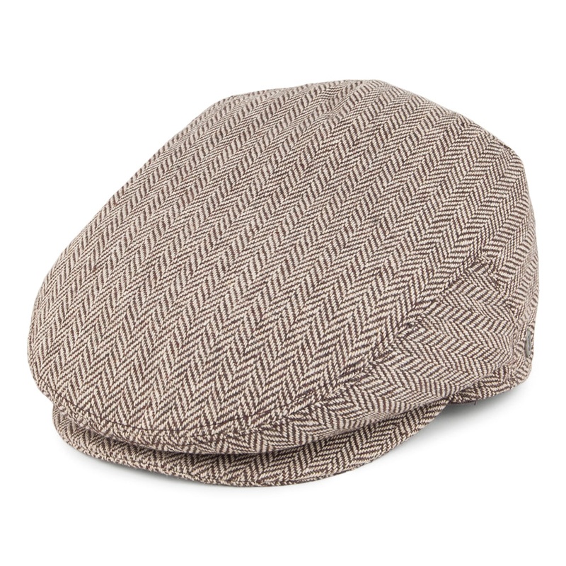 Jaxon & James Herringbone Flat Cap – Brown S