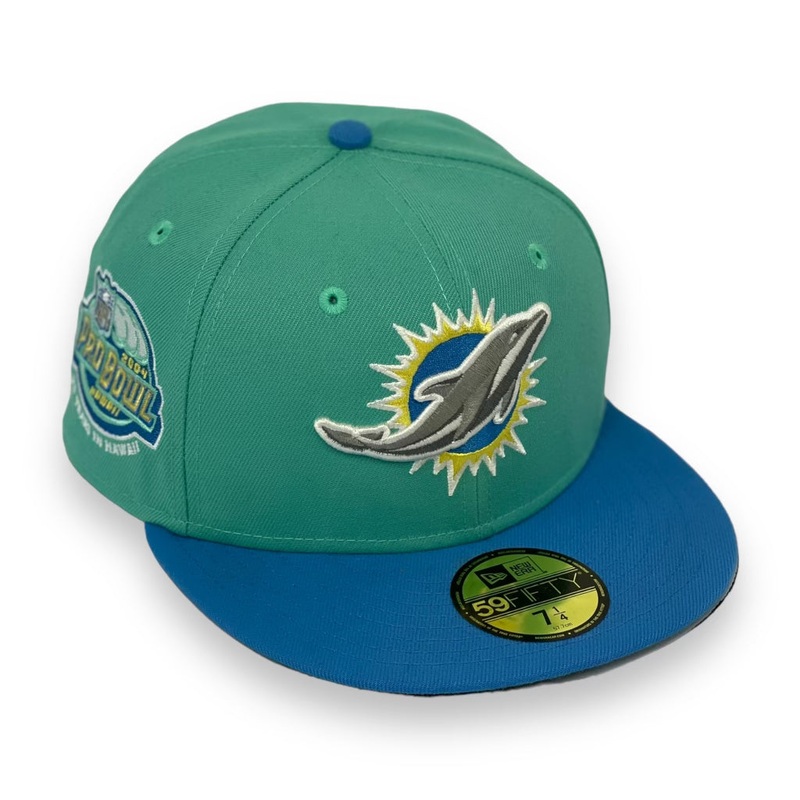 MIAMI DOLPHINS (2004 PRO BOWL) NEW ERA 59FIFTY FITTED (AQUA UNDER VISOR) 67/8