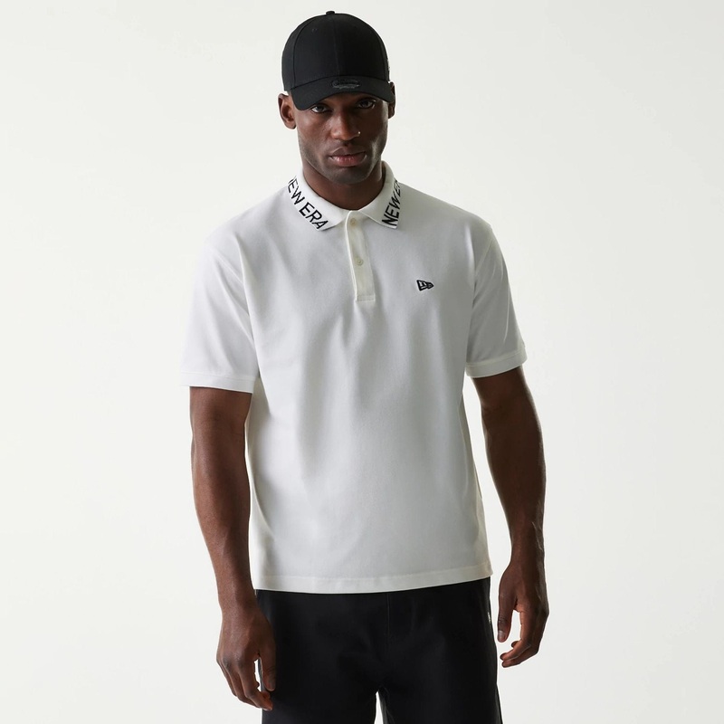 New Era Japan Collar Logo White Polo T-Shirt 4XL