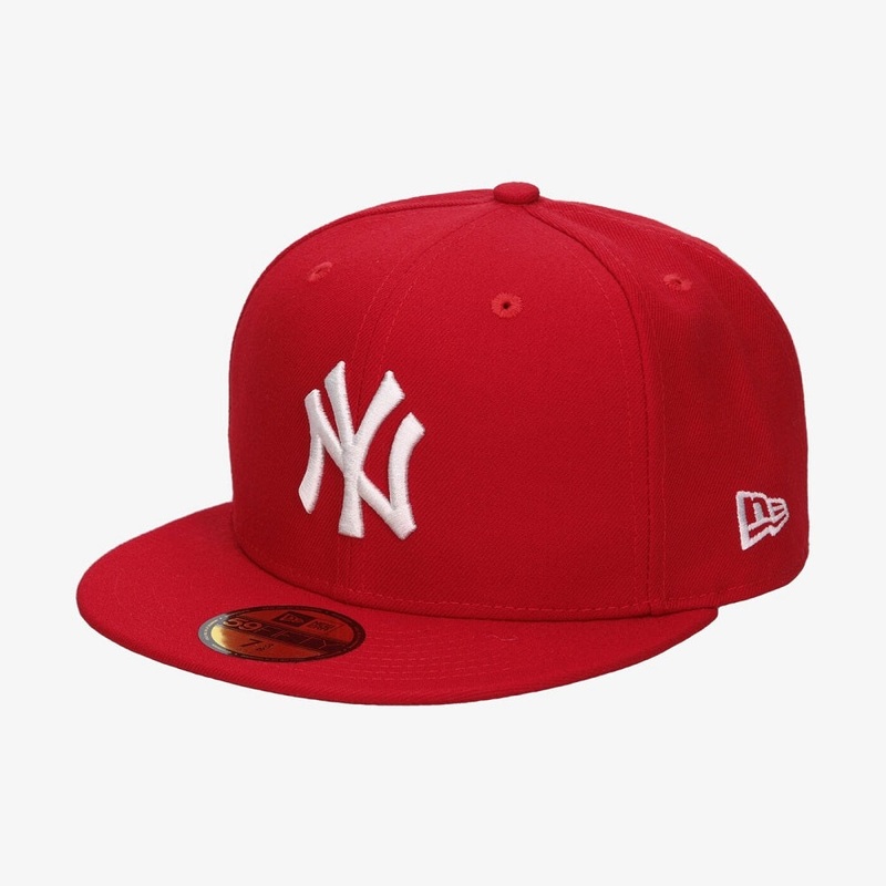 New York Yankees 59FIFTY MLB Basic Scarlet/White Cap 6-7/8