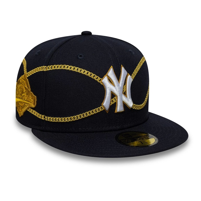New York Yankees MLB Chain Wrap Navy 59FIFTY Fitted Cap 6 7/8