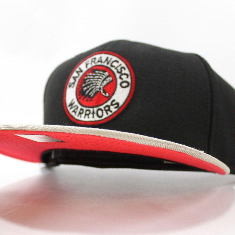 San Francisco Warriors New Era 59Fifty Fitted Hat (Black M Sliver Lava Red Under Brim) 7