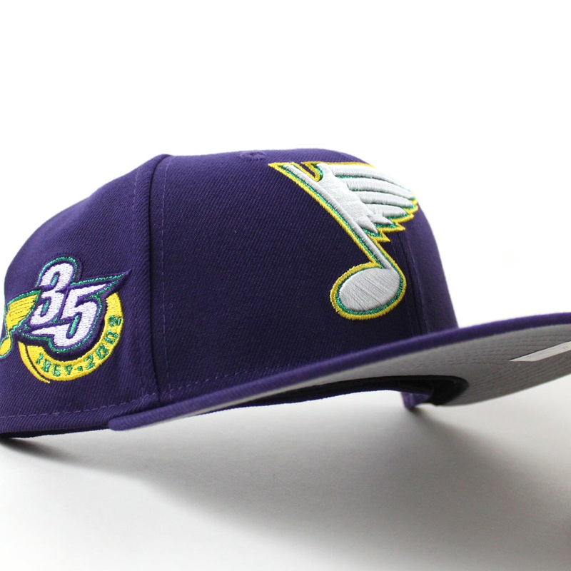 St. Louis Blues 35 Years New Era 59Fifty Fitted Hat (Purple Gray Under brim) 7