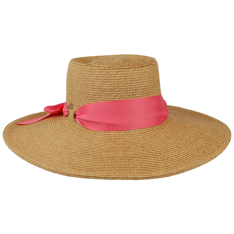 Cappelli Hats Dorothy Paper Braid Sun Hat – Natural-Coral 1-Size
