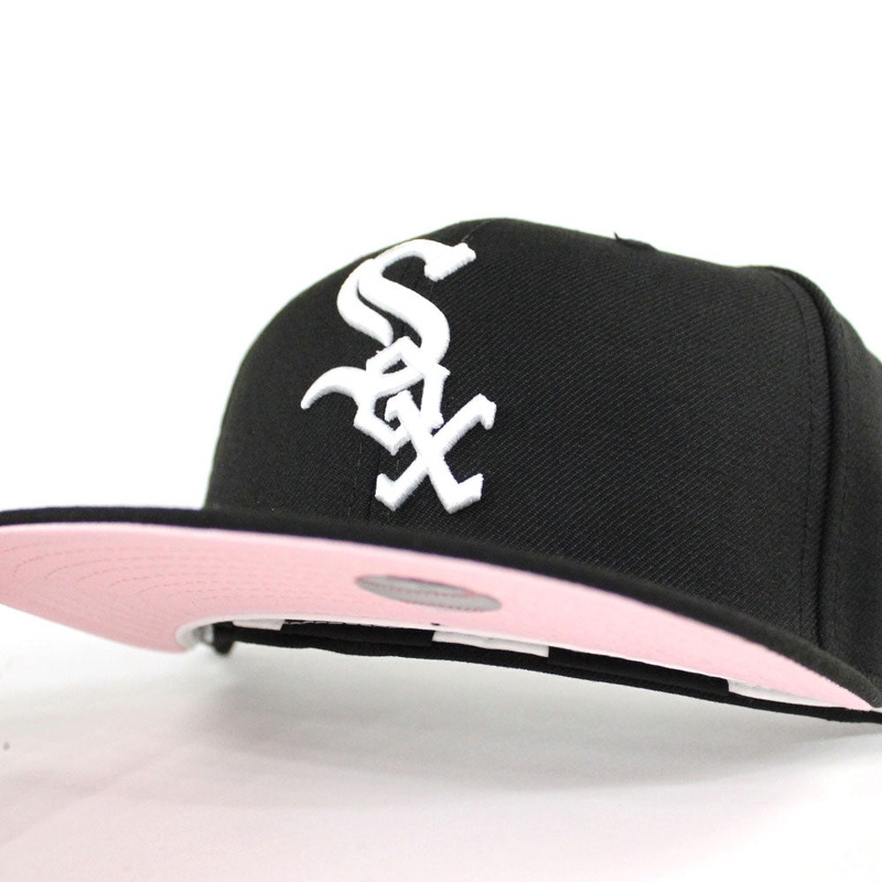 Chicago White Sox New Era 59Fifty Fitted Hat (Team Color Pink Under Brim) 7