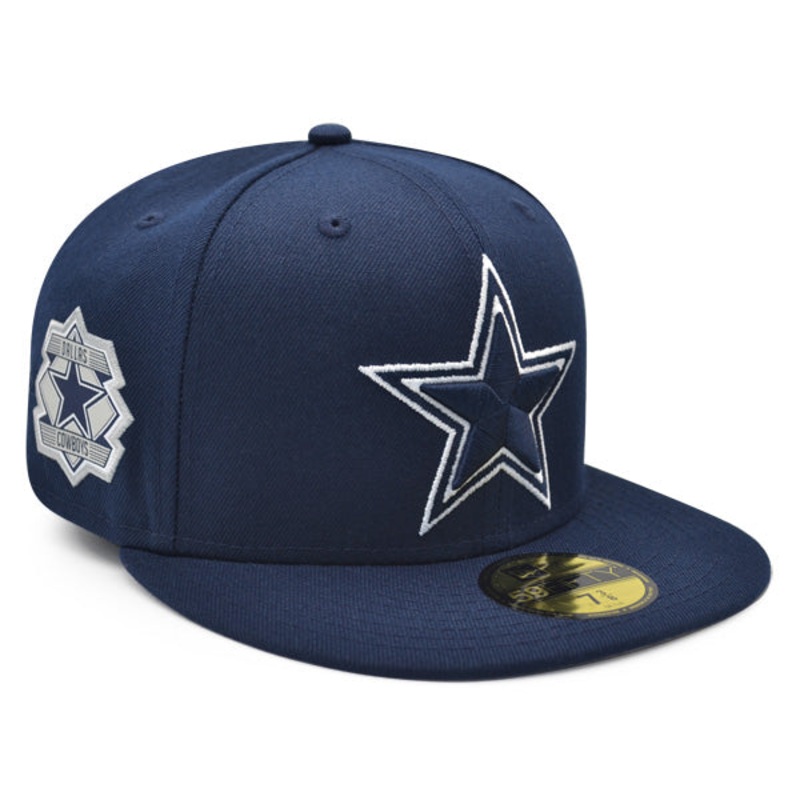 Dallas Cowboys LOGO SIDE Exclusive New Era 59Fifty Fitted NFL Hat – Navy/Gray UV 7