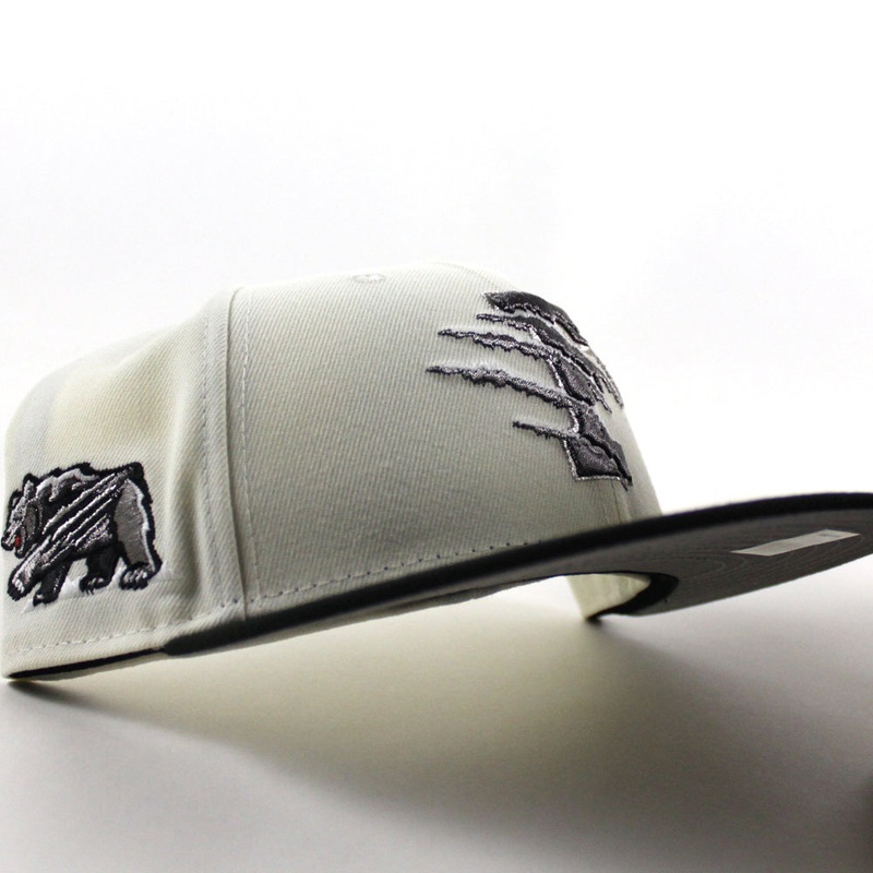 Fresno Grizzlies Grizzlies Patch New Era 59Fifty Fitted Hat (Chrome White Black Gray Under Brim) 7