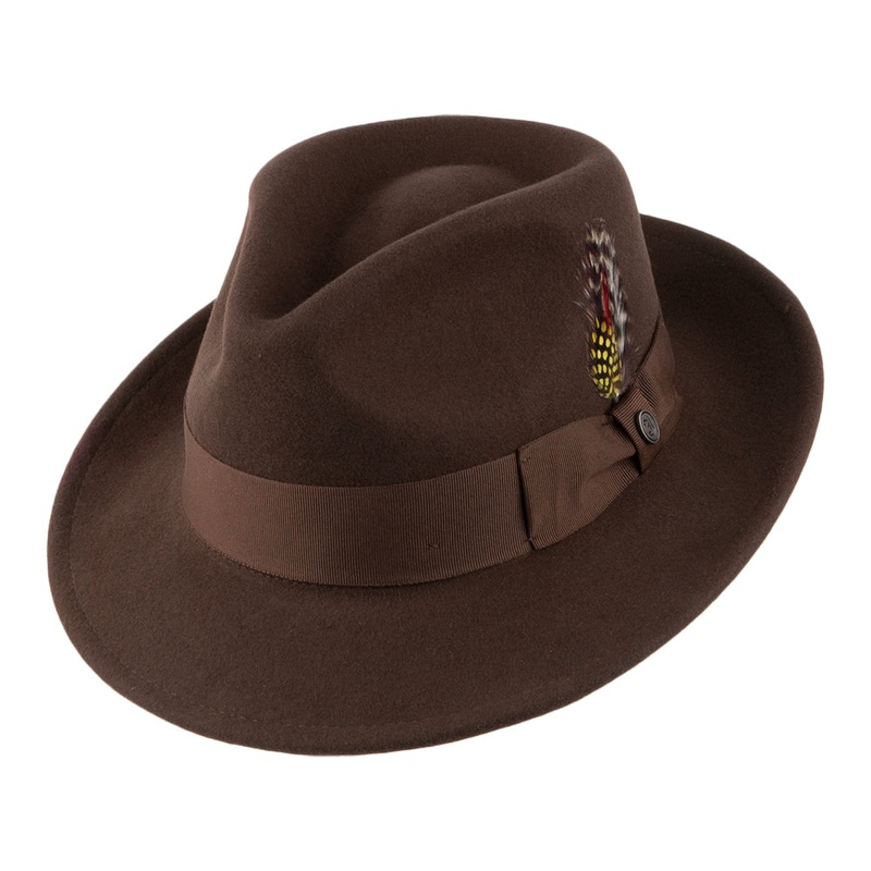 Jaxon & James Crushable C-Crown Fedora Brown Wholesale Pack Prepack