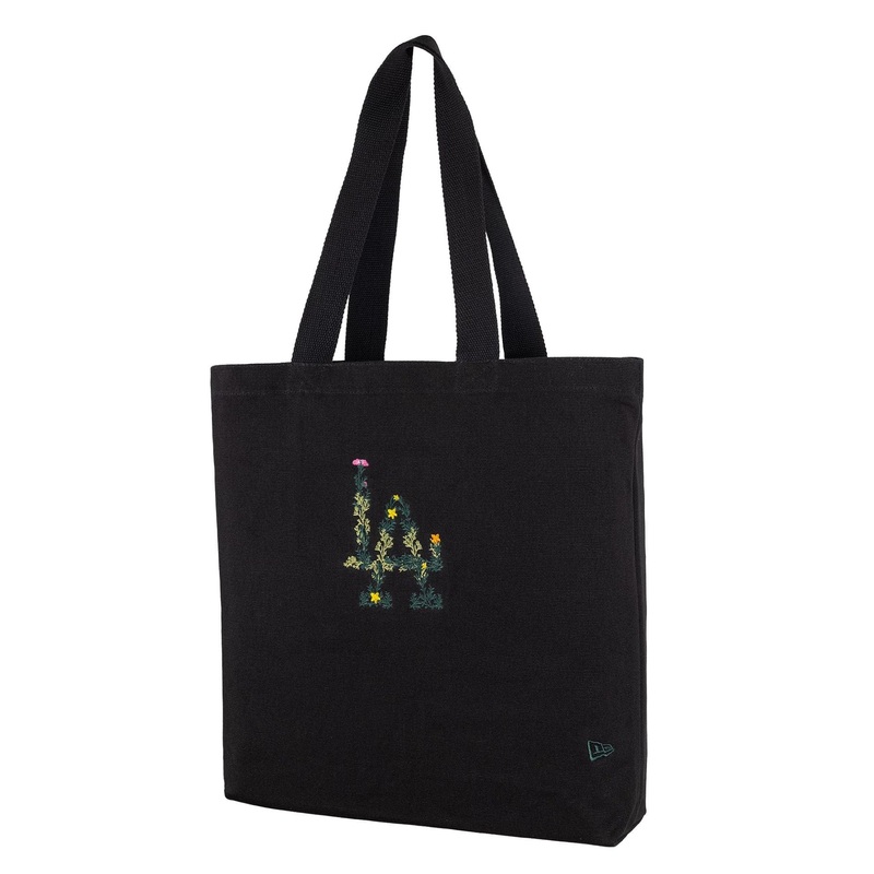 LA Dodgers MLB Floral Black Tote Bag OSFM