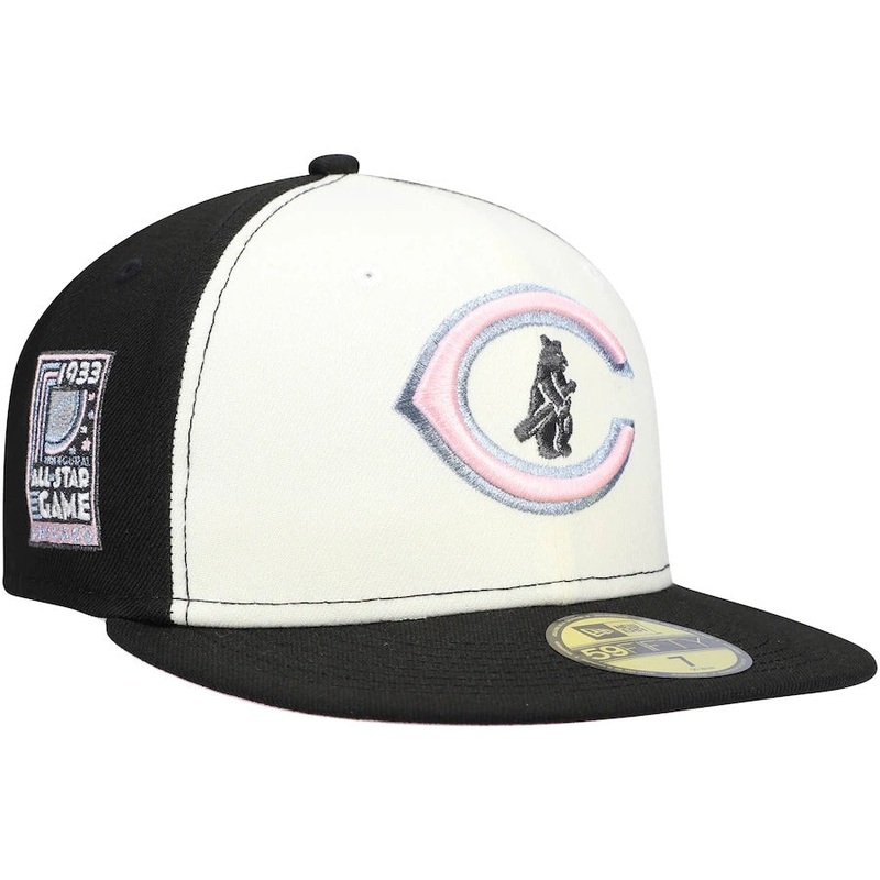 New Era Chicago Cubs Cream/Black 1933 All-Star Game Pink Undervisor 59FIFTY Fitted Hat