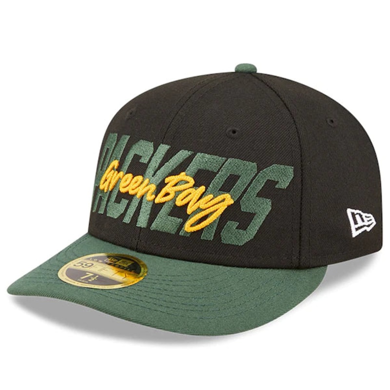 New Era Green Bay Packers  Black/Green 2022 NFL Draft Low Profile 59FIFTY Fitted Hat