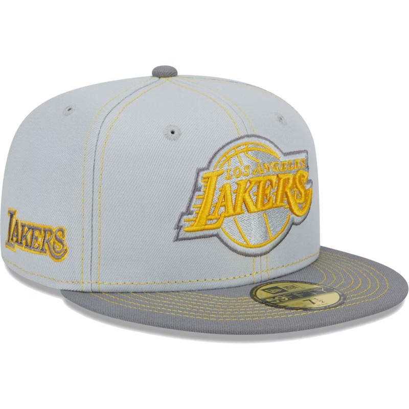 New Era Los Angeles Lakers Gray Color Pop 2023 59FIFTY Fitted Hat