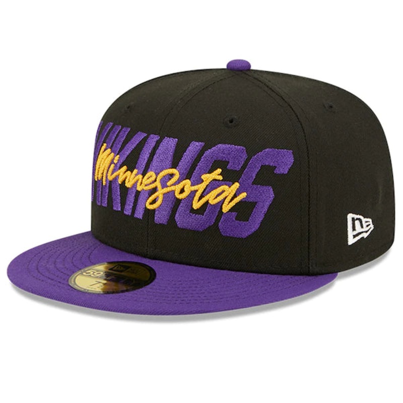 New Era Minnesota Vikings  Black/Purple 2022 NFL Draft On Stage 59FIFTY Fitted Hat