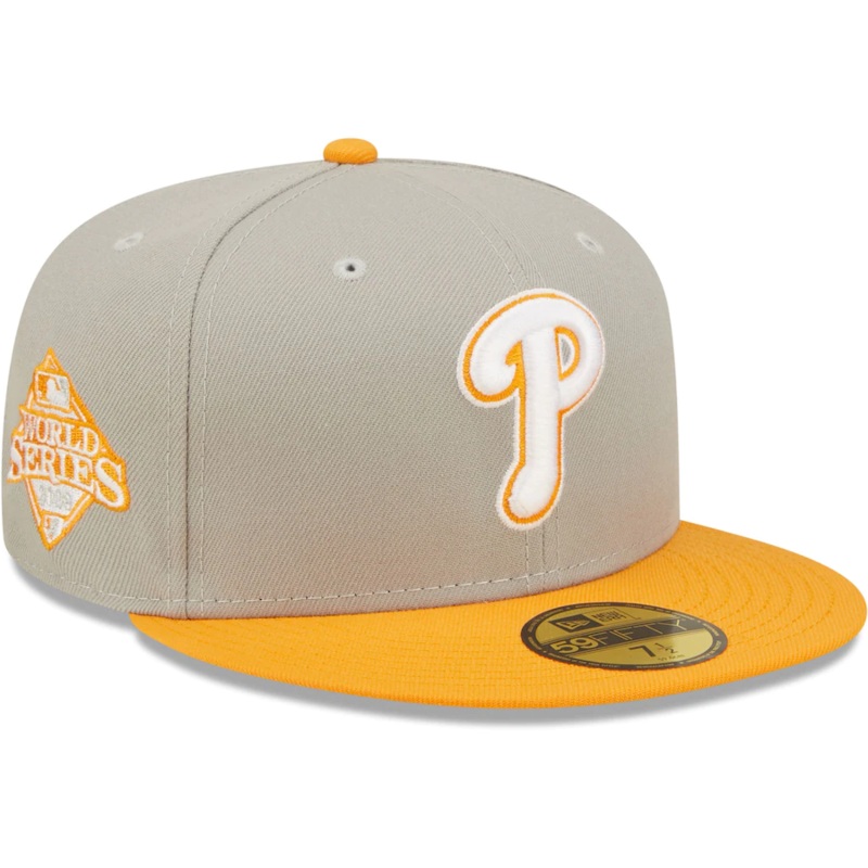 New Era Philadelphia Phillies Gray/Orange 2008 World Series Cooperstown Collection Undervisor 59FIFTY Fitted Hat