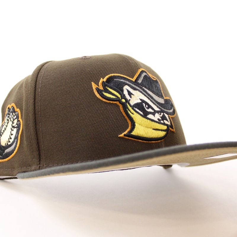 Quad Cities River Bandits PAW BALL New Era 59Fifty Fitted Hat (Walnut Pewter Khaki  Under Brim) 7