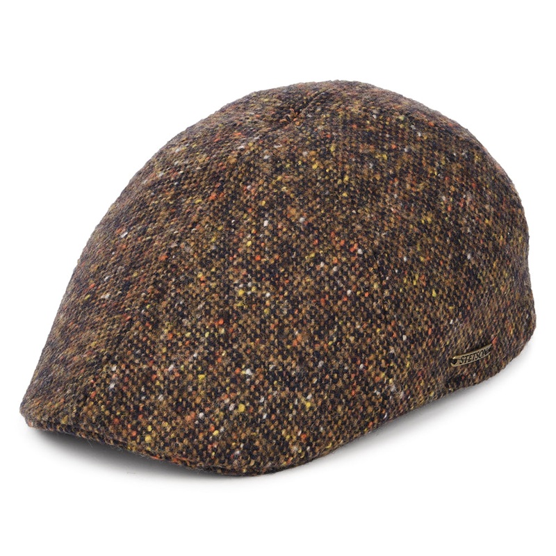 Stetson Hats Donegal Tweed Duckbill Flat Cap – Navy-Cognac S