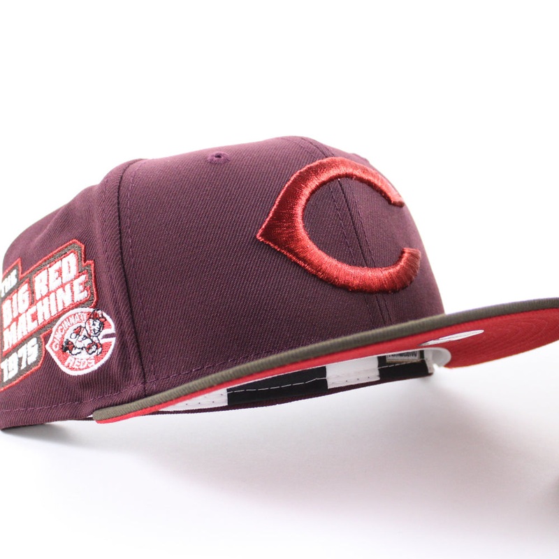 Cincinnati Reds The Big Red Machine 1975 New Era 59Fifty Fitted Hat (Maroon Walnut Red Under Brim) 7