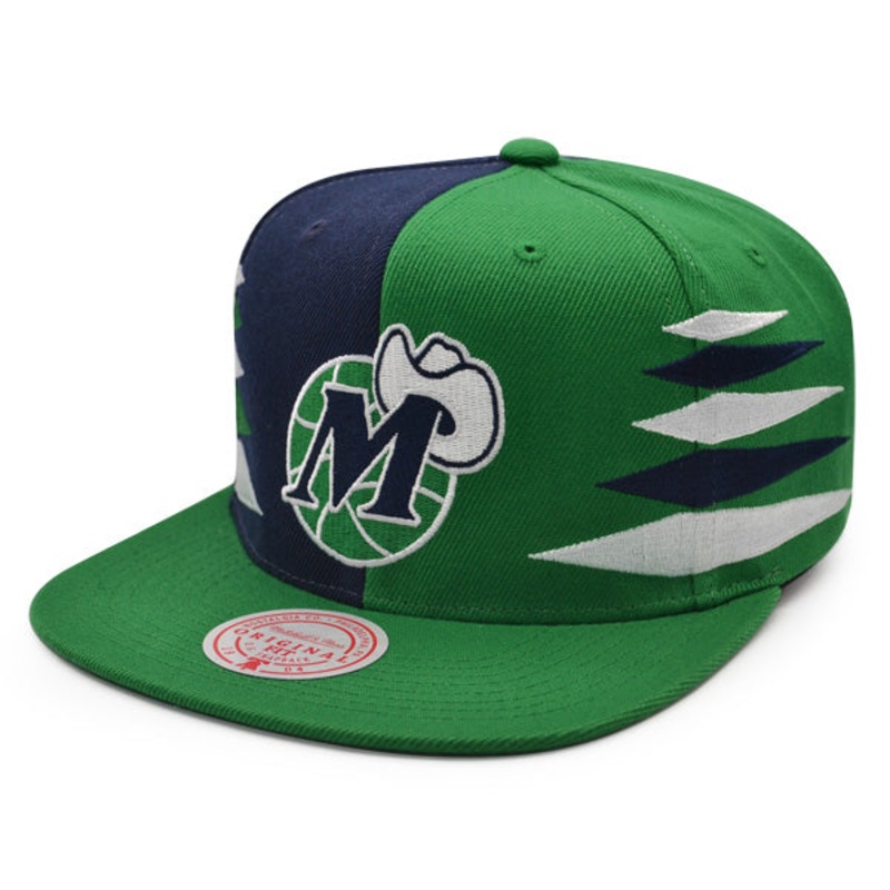 Dallas Mavericks Mitchell & Ness DIAMOND CUT Snapback HWC Hat – Navy/Green
