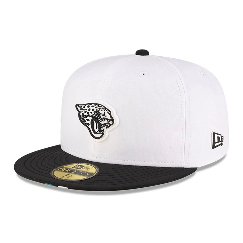 Jacksonville Jaguars NFL Training 2025 White 59FIFTY Fitted Cap 6 7/8
