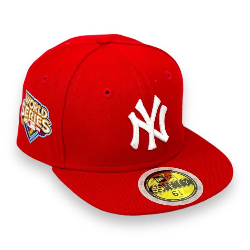 KIDS – NEW YORK YANKEES (RED) “2009 WORLDSERIES” NEW ERA 59FIFTY FITTED (SKY BLUE UNDER VISOR) 63/8