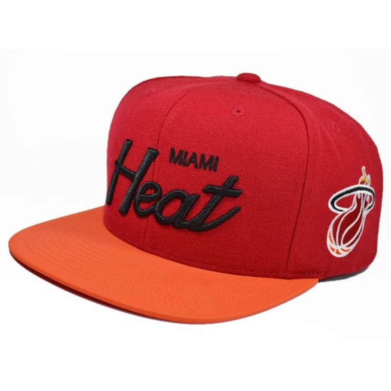 Miami Heat REFLECTIVE BRIM SNAPBACK Mitchell & Ness NBA Hat ADJUSTABLE