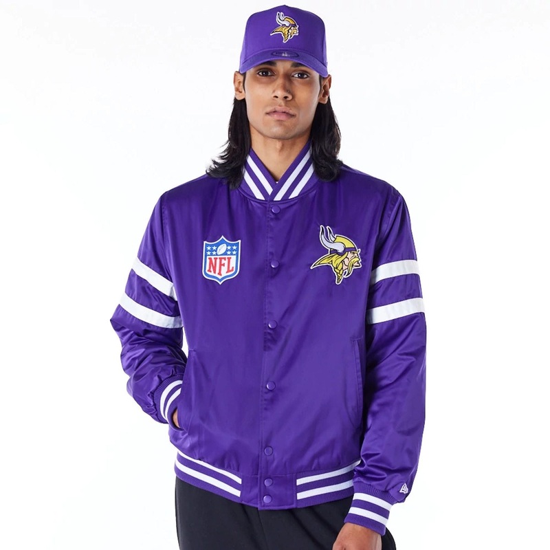 Minnesota Vikings NFL Satin Purple Bomber Jacket XS