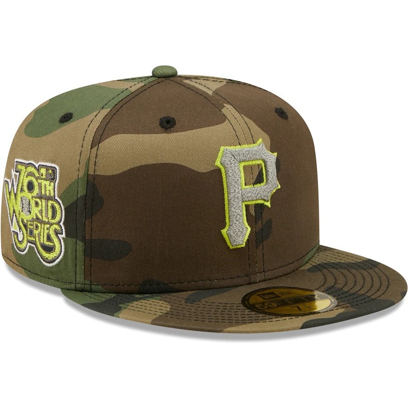 New Era Pittsburgh Pirates Camo Cooperstown Collection 76th World Series Woodland Reflective Undervisor 59FIFTY Fitted Hat