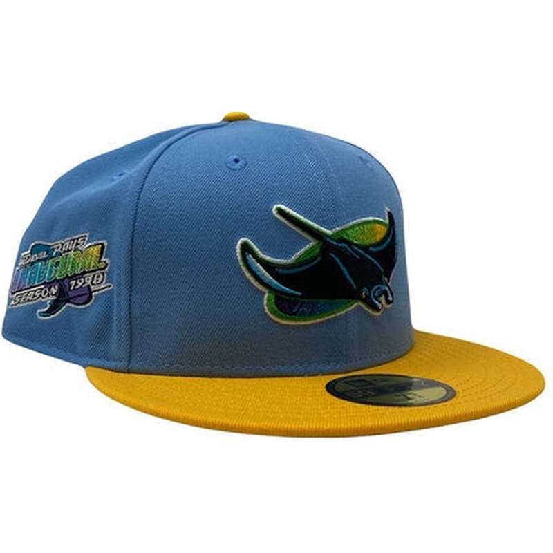 New Era Tampa Bay Devil Rays 1998 Inaugural Season Sky Blue/Yellow 59FIFTY Fitted Hat