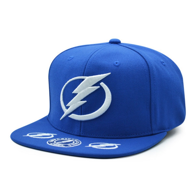 Tampa Bay Lightning Mitchell & Ness NHL HAT TRICK Snapback Adjustable Hat – Royal/White