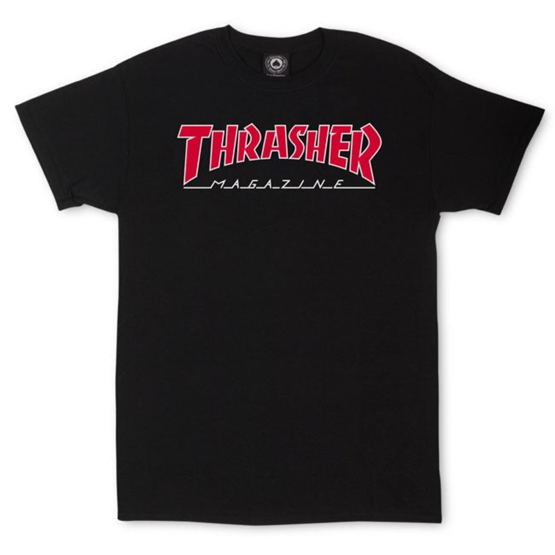 Thrasher Outlined T-Shirt (Black) s