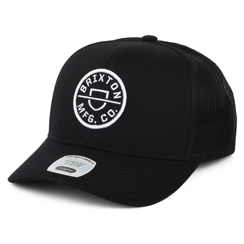 Brixton Hats Crest NetPlus MP Trucker Cap – Black Adjustable