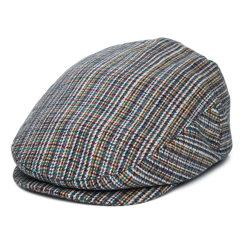 Brixton Hats Hooligan Micro Houndstooth Flat Cap – Multi-Coloured Small-56cm