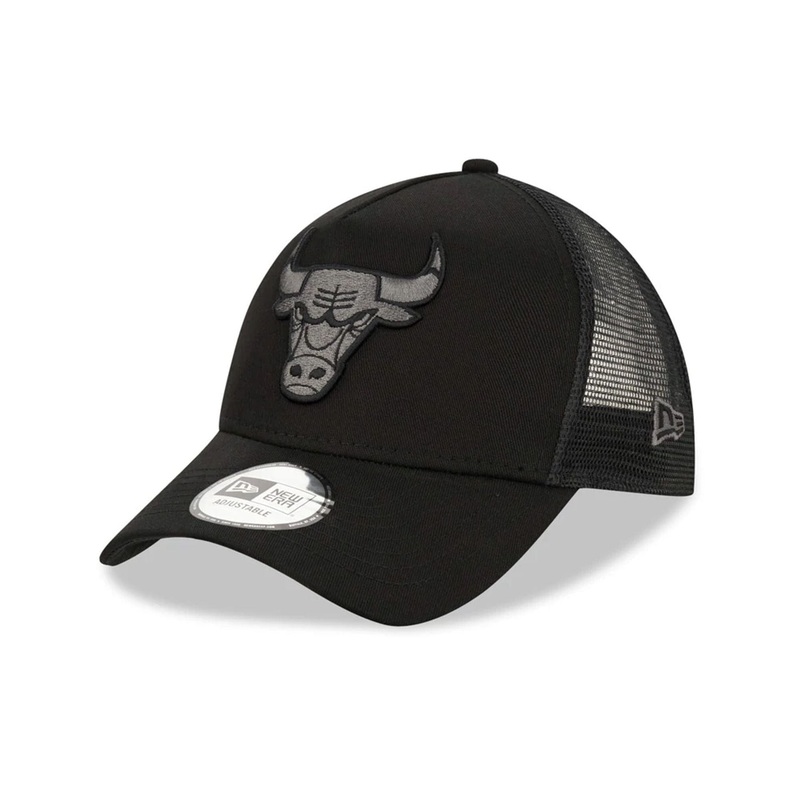 Chicago Bulls Tonal Black A-Frame Trucker Cap OSFM