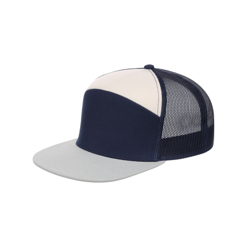 Crowns by Lids Birdie 7-Panel Trucker – Navy/Light Blue/Ivory Adjustable