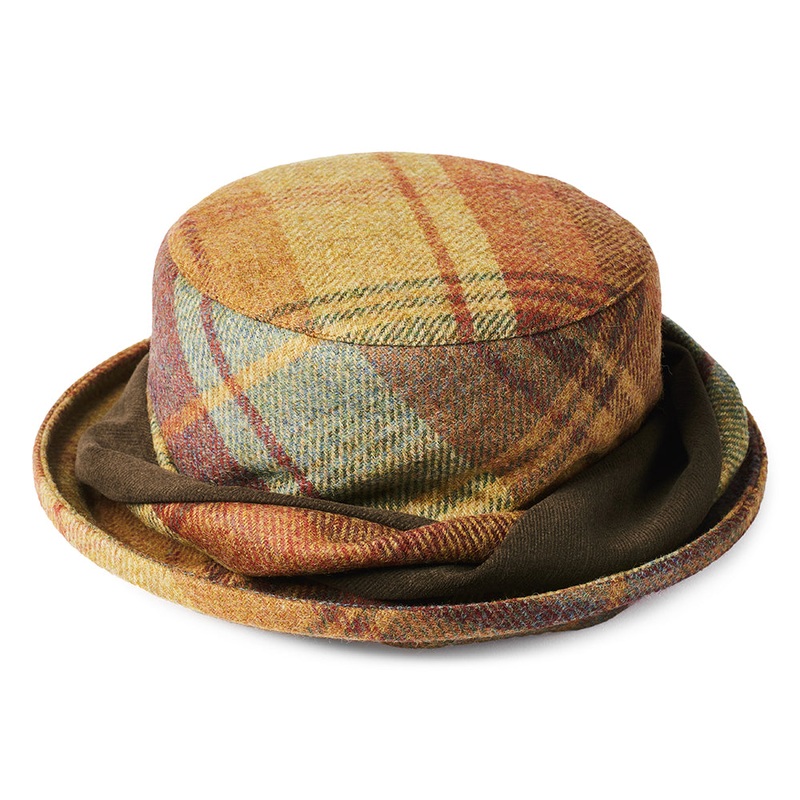 Failsworth Hats British Wool Tartan Bucket Hat – Mustard-Brown-Wine 1-Size