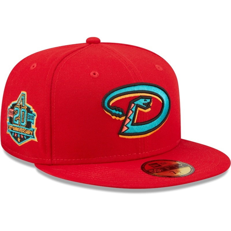 New Era Arizona Diamondbacks 20th Anniversary Scarlet/Teal Undervisor 2022 59FIFTY Fitted Hat