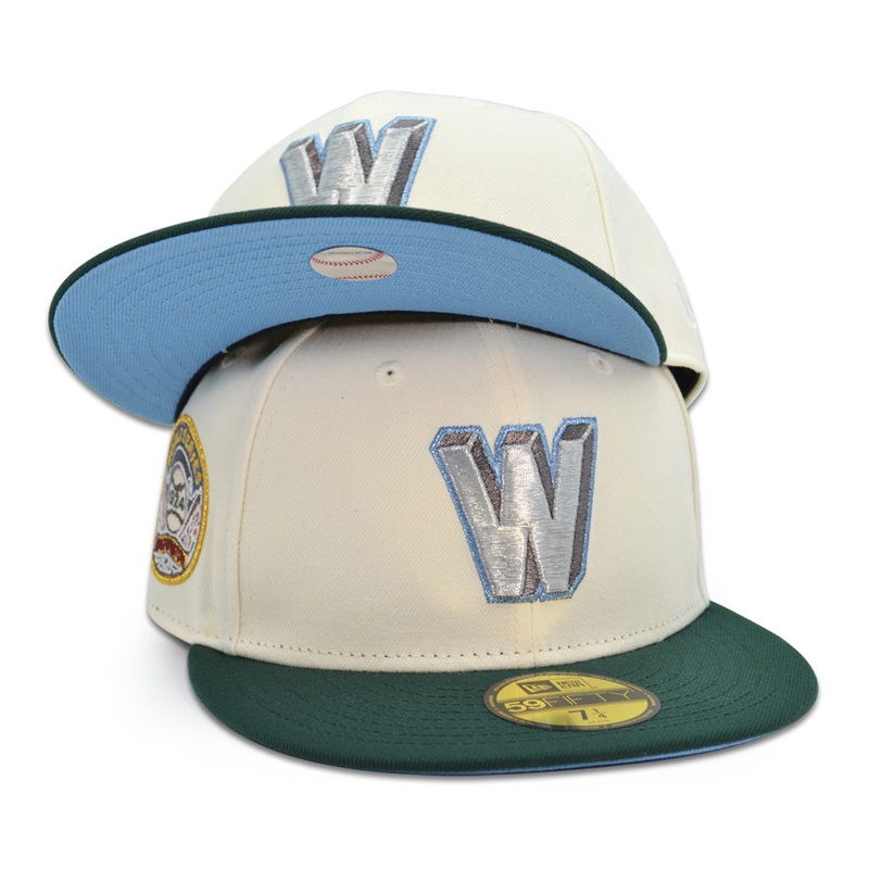 Washington Senators “WORLD CLASS” Exclusive New Era 59Fifty Fitted Hat – Chrome/Pine 6 7/8