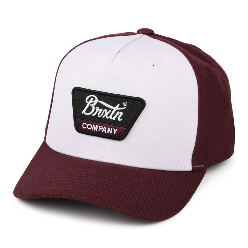 Brixton Hats Linwood C NetPlus MP Snapback Cap – White-Mahogany Adjustable