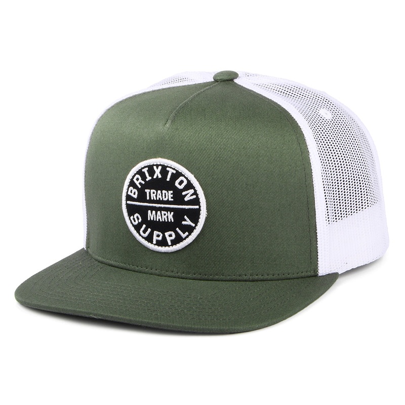 Brixton Hats Oath MP Trucker Cap – Dark Sage-White Adjustable