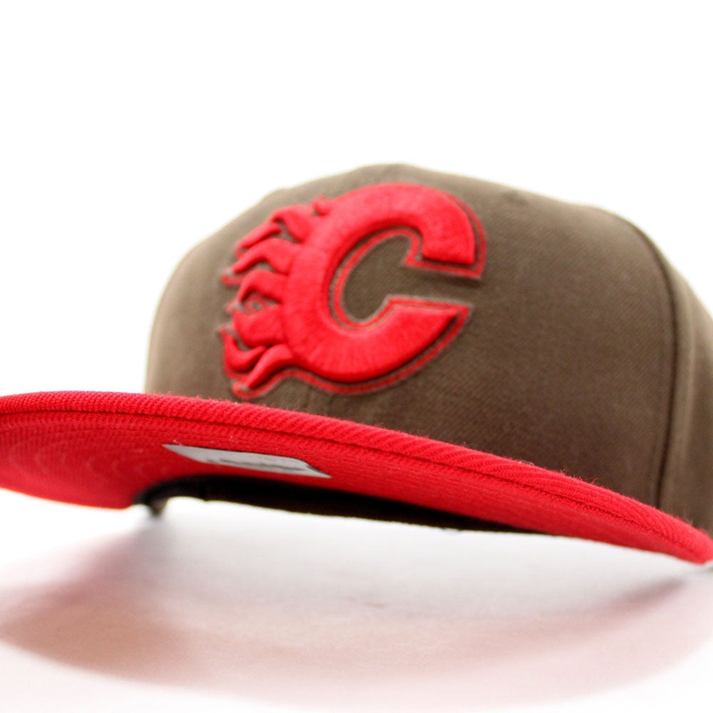 Calgary Flames New Era 59Fifty Fitted Hat (Brown Red) 7